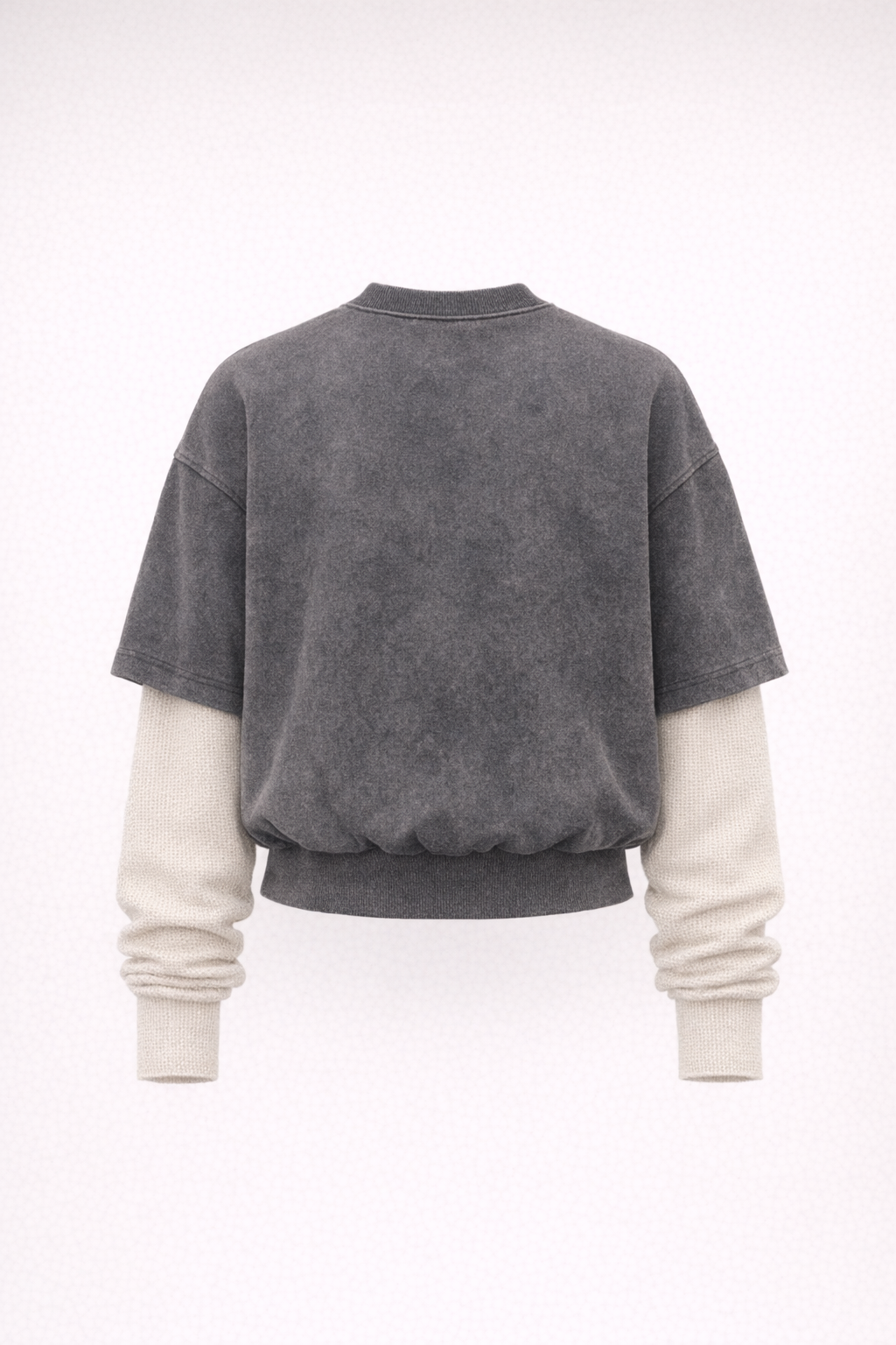 NS-01 Layered Cropped Pocket Crew - Image 2